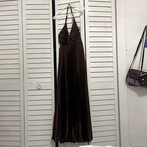 A dark brown pleated dress (size small)